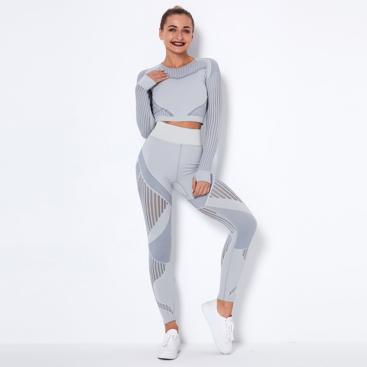 Dames Yoga Set Zacht Elastisch Lange Mouw