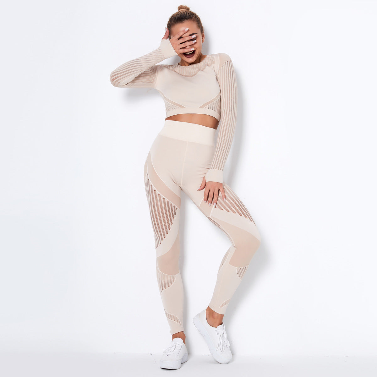 Dames Yoga Set Zacht Elastisch Lange Mouw