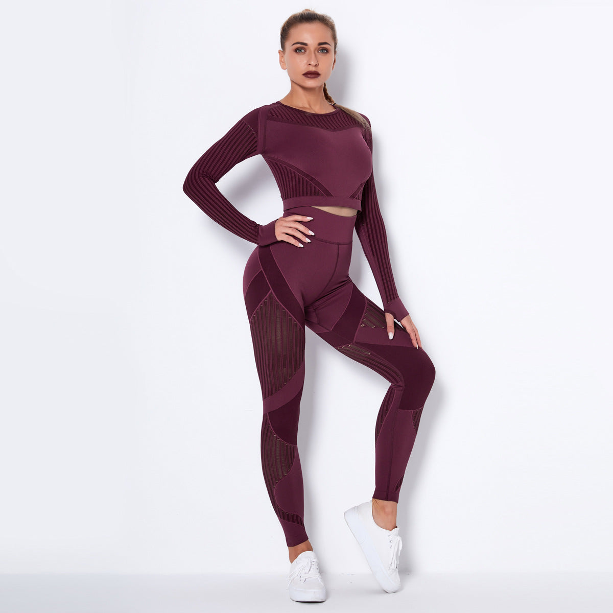 Dames Yoga Set Zacht Elastisch Lange Mouw