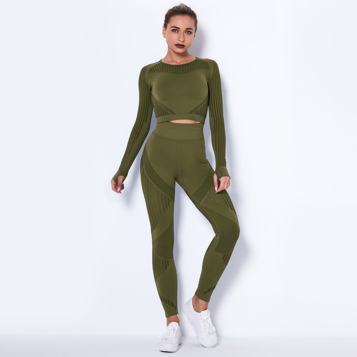 Dames Yoga Set Zacht Elastisch Lange Mouw
