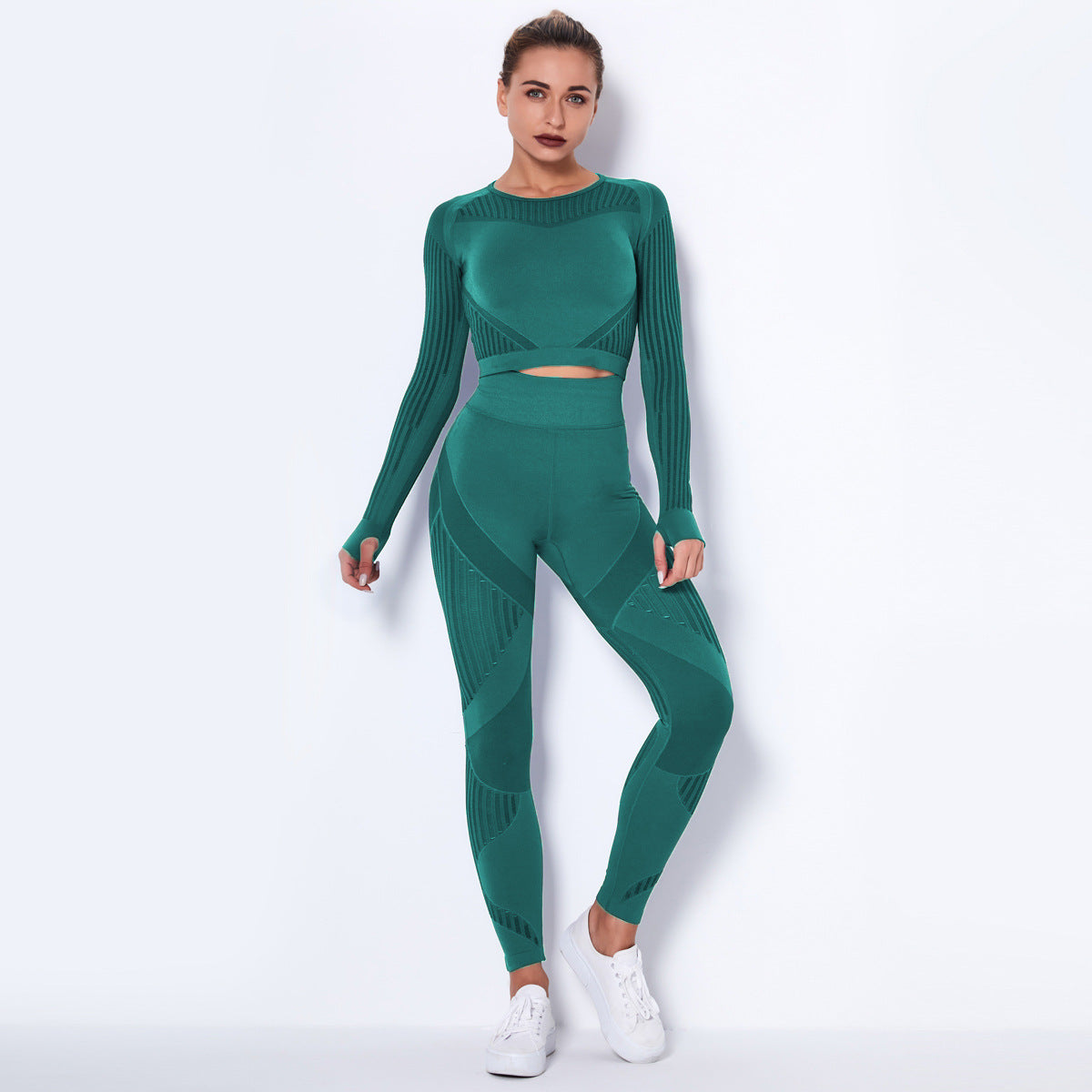 Dames Yoga Set Zacht Elastisch Lange Mouw