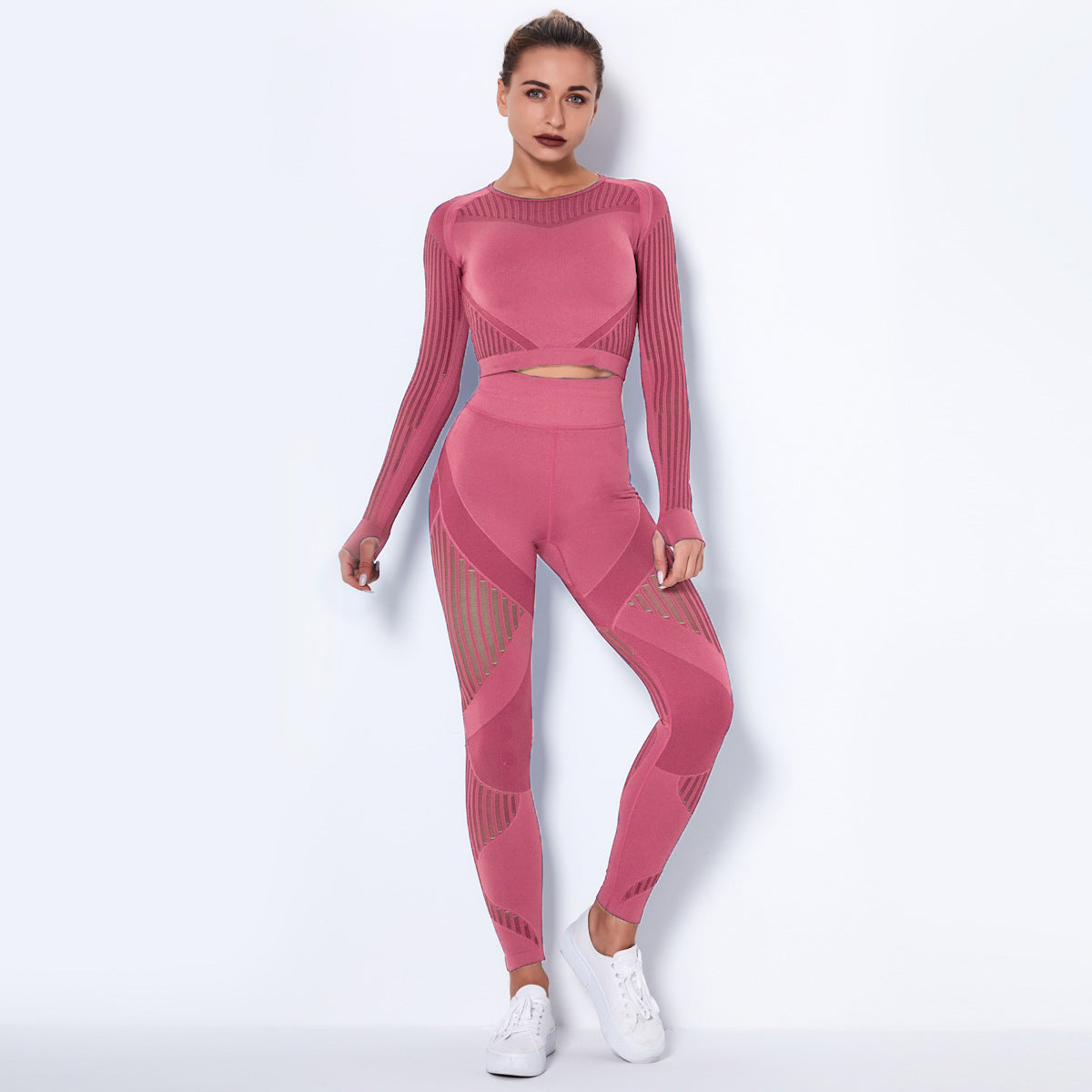 Dames Yoga Set Zacht Elastisch Lange Mouw