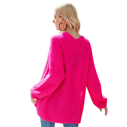 Dames Trui Lange Gebreide Vest Stijlvol Model