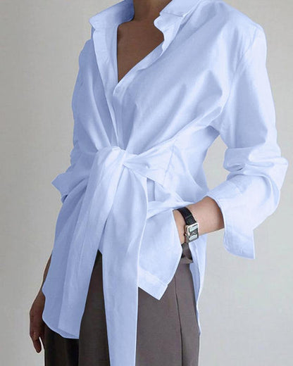 Dames Blouse met Strik Detail Elegant en Stijlvol