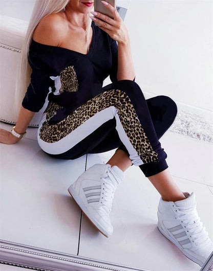 Dames Jumpsuit Luipaardprint V-hals Jurk