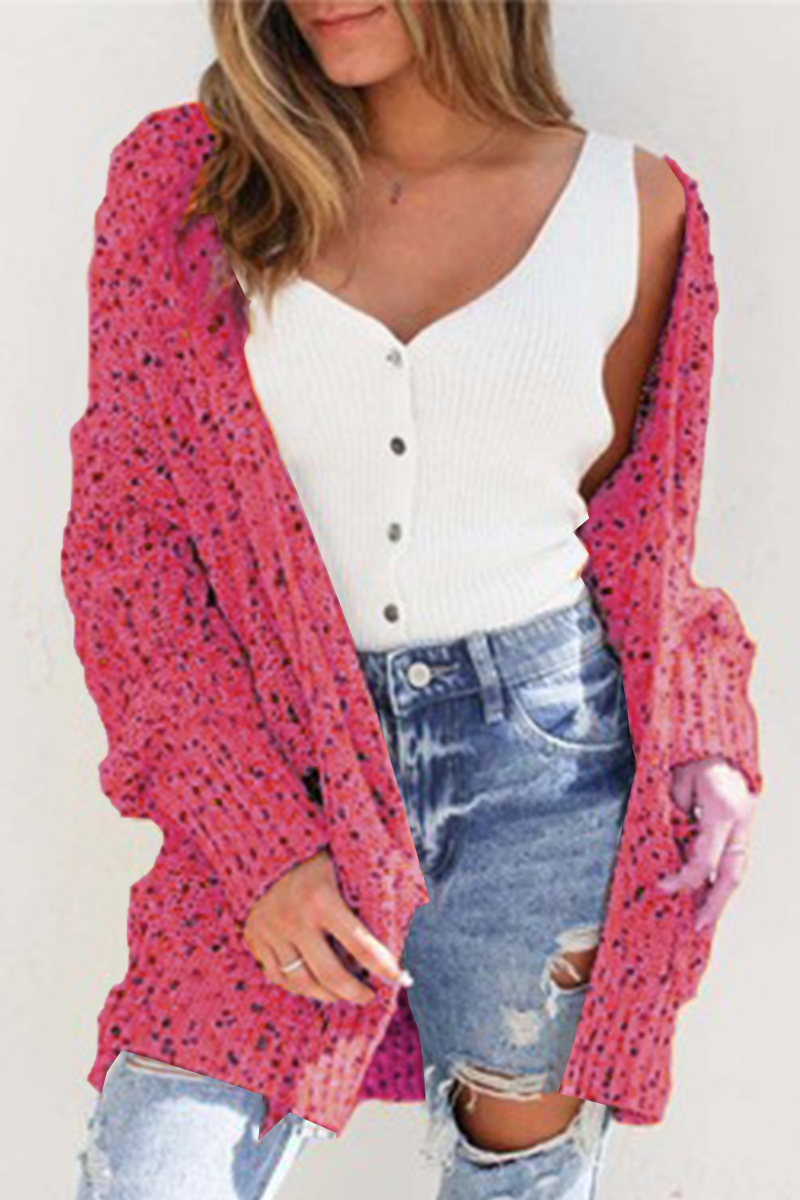 Gebreid Vest Leuke Print Comfortabel Kleurrijk