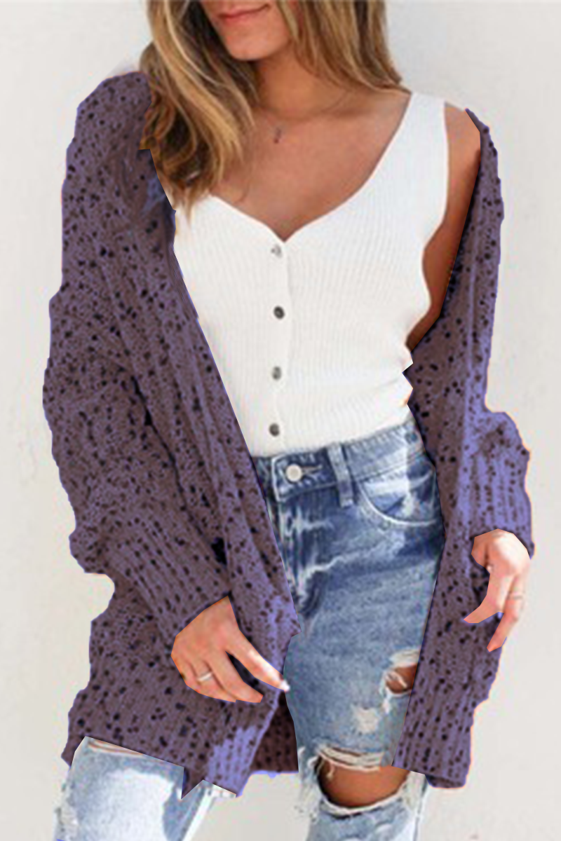 Gebreid Vest Leuke Print Comfortabel Kleurrijk
