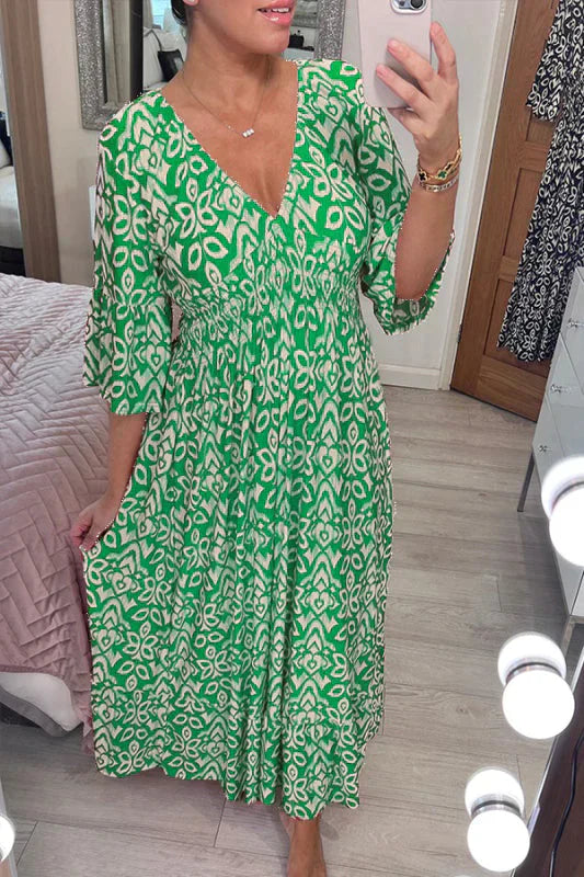 Zomerjurk Bloemenjurk V-hals Casual Damesjurk