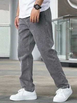 Heren Jeans Broek Losse Zittende Pasvorm Comfortabel