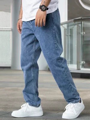 Heren Jeans Broek Losse Zittende Pasvorm Comfortabel
