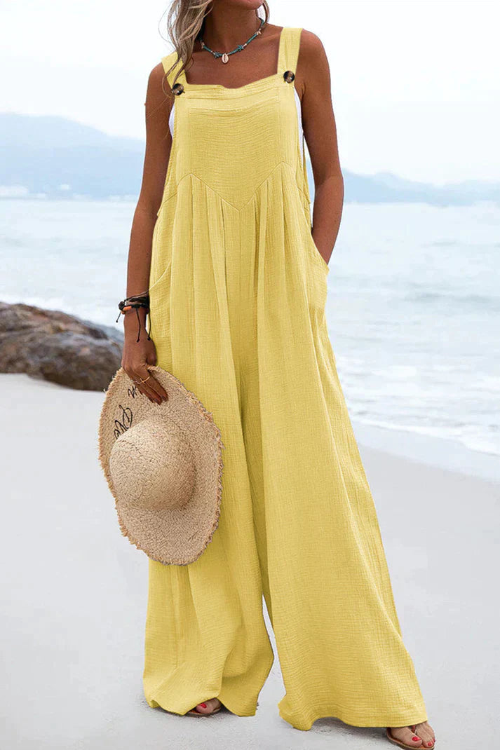 Zomer Jumpsuit Vierkante Halslijn Casual Dameskleding