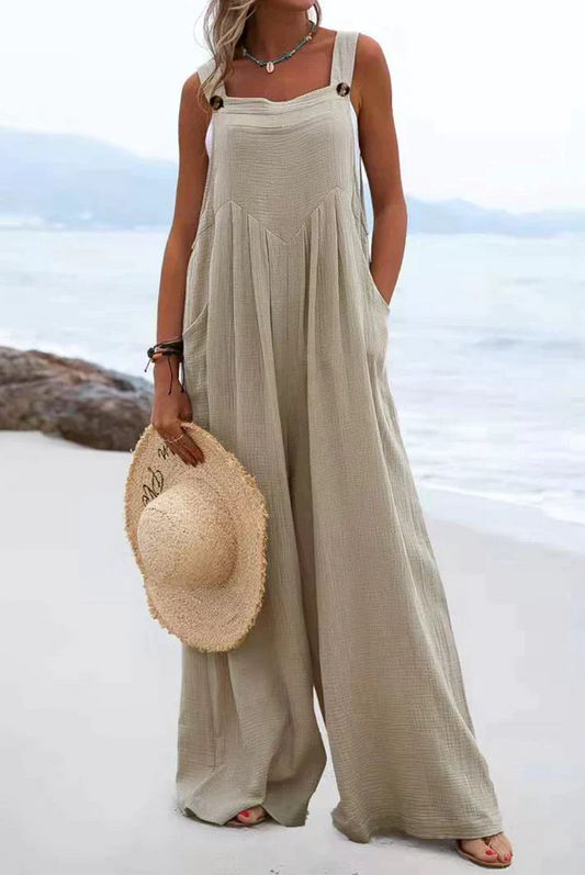 Zomer Jumpsuit Vierkante Halslijn Casual Dameskleding - StudioMarella