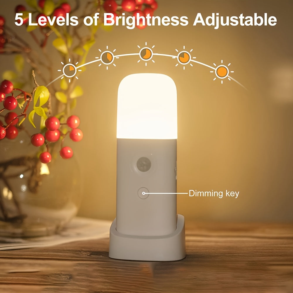LED Nachtlamp Bewegingssensor USB-oplaadbaar 2000mAh wit slaapkamer gang dimbaar draadloos lampje