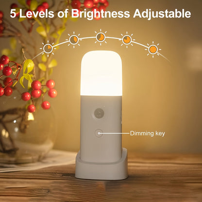 LED Nachtlamp Bewegingssensor USB-oplaadbaar 2000mAh wit slaapkamer gang dimbaar draadloos lampje
