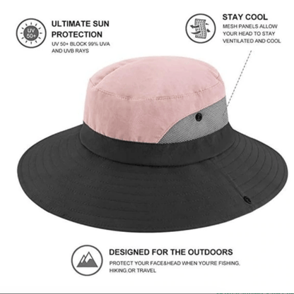 Opvouwbare Zonnehoed met UPF50+ UV-Bescherming & Verstelbare Pasvorm voor Dames Outdoor Activiteiten