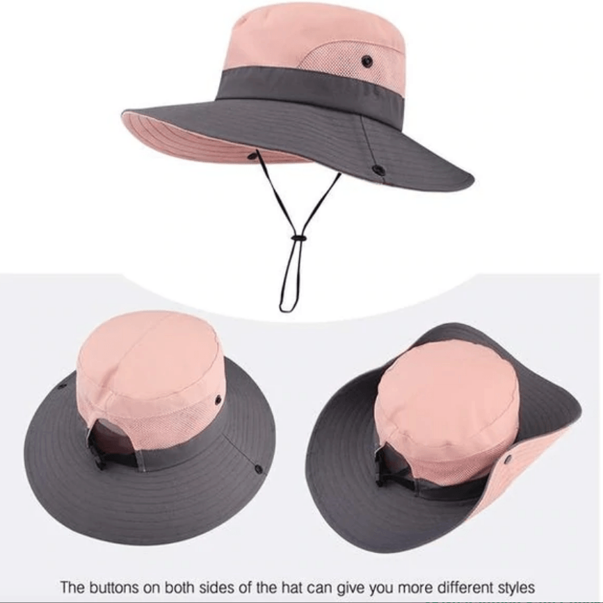 Opvouwbare UV-Beschermende Zonnehoed Verstelbaar Ademend Polyester Dames Zomerhoed Paardenstaartopening Reizen Strand Outdoor