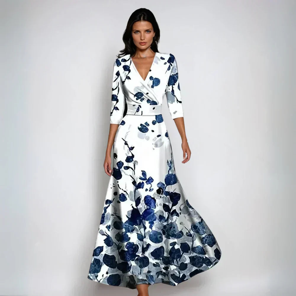 Dames Uitlopende Jurk Met Bloemenprint
