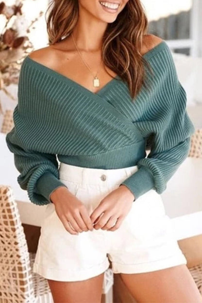 Gebreide Trui Off-Shoulder Lange Mouwen Dames - StudioMarella