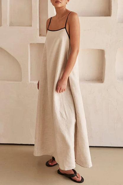 Linnen Jurk Maxi Zomer Vrouwelijk Elegant Model