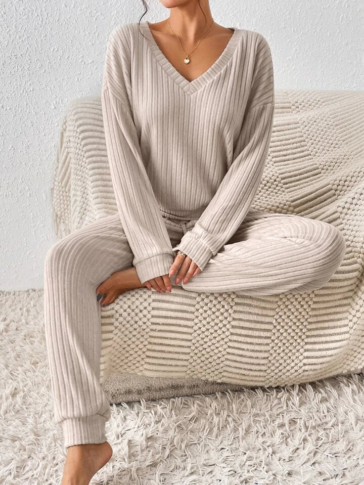 Vrouwelijke Blouse Set 2-Delig Effenvlak Katoen