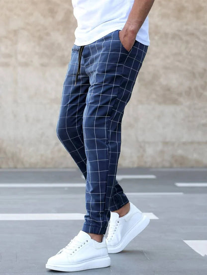 Geruite Chino Broek voor Heren Casual Stijl