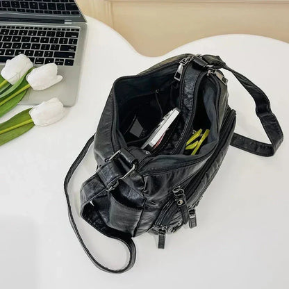 Vintage Handtas Vegan Leer Elegante Schoudertas Dames Retro Stijl Dagelijkse Tas Mode Accessoire Vrouwen