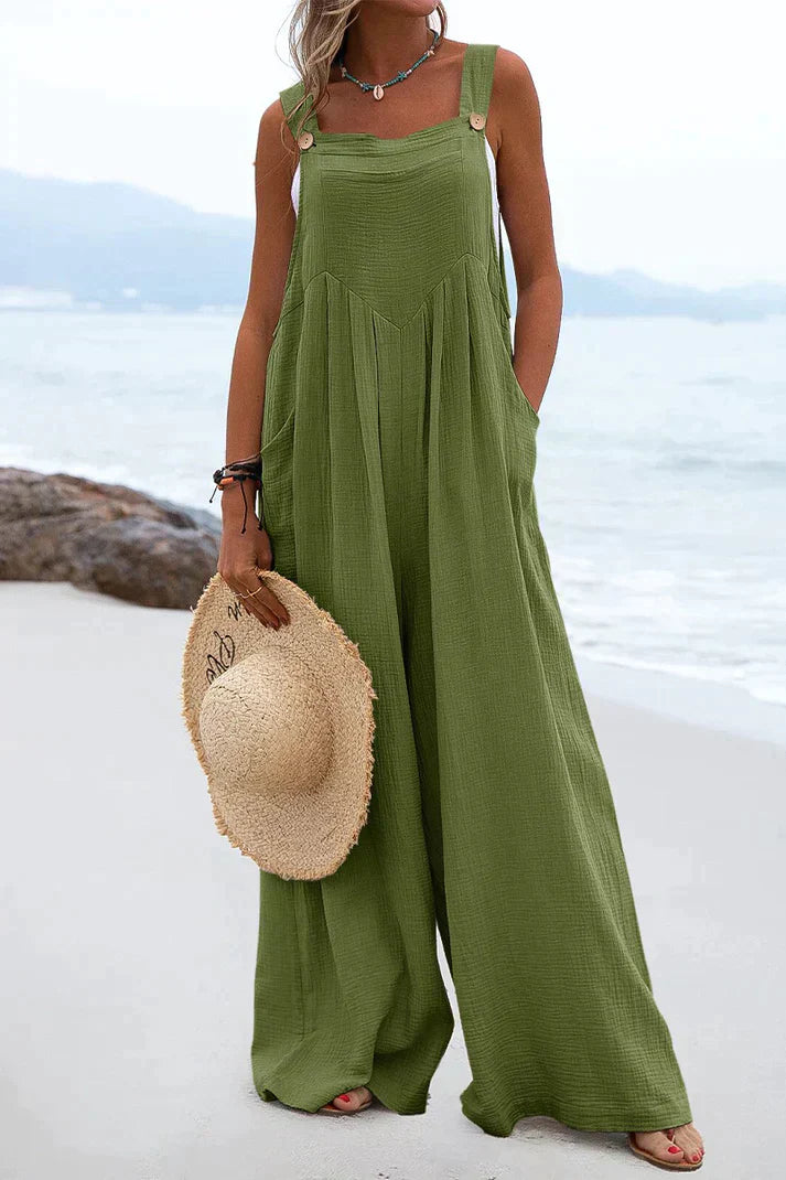 Zomer Jumpsuit Vierkante Halslijn Casual Dameskleding