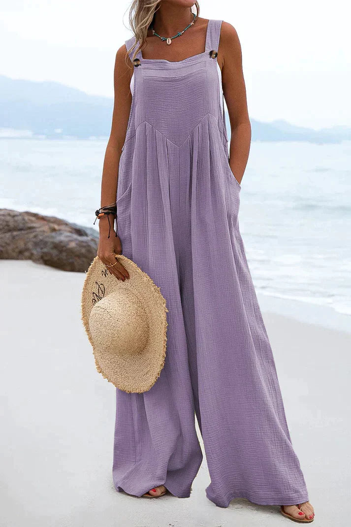 Zomer Jumpsuit Vierkante Halslijn Casual Dameskleding