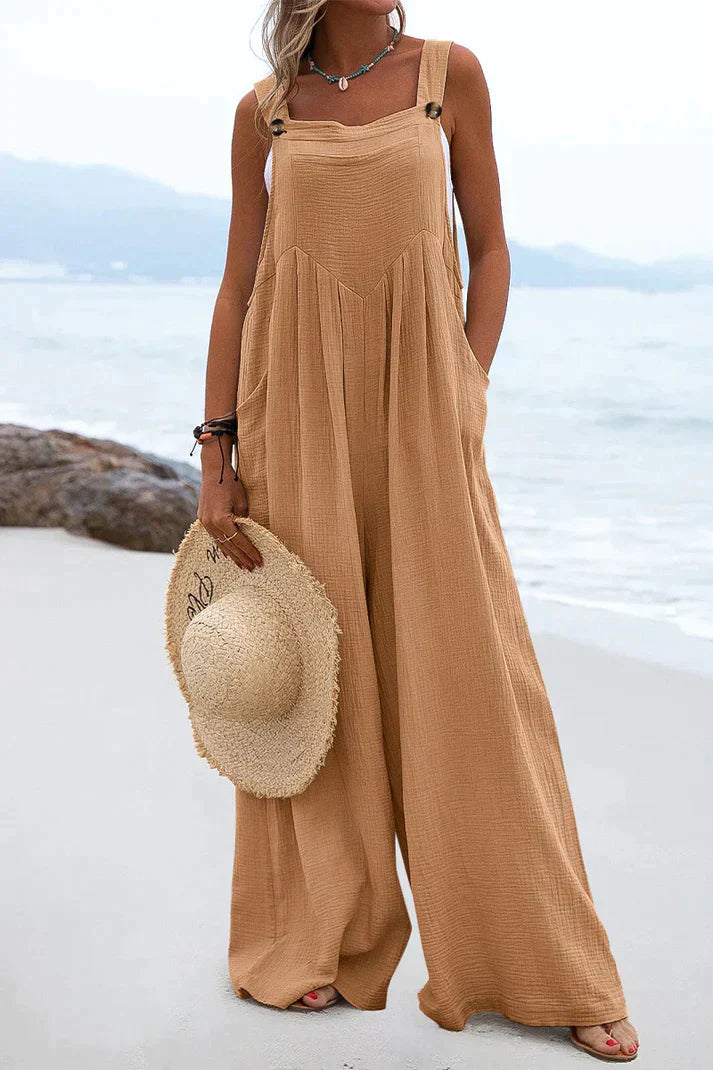 Zomer Jumpsuit Vierkante Halslijn Casual Dameskleding