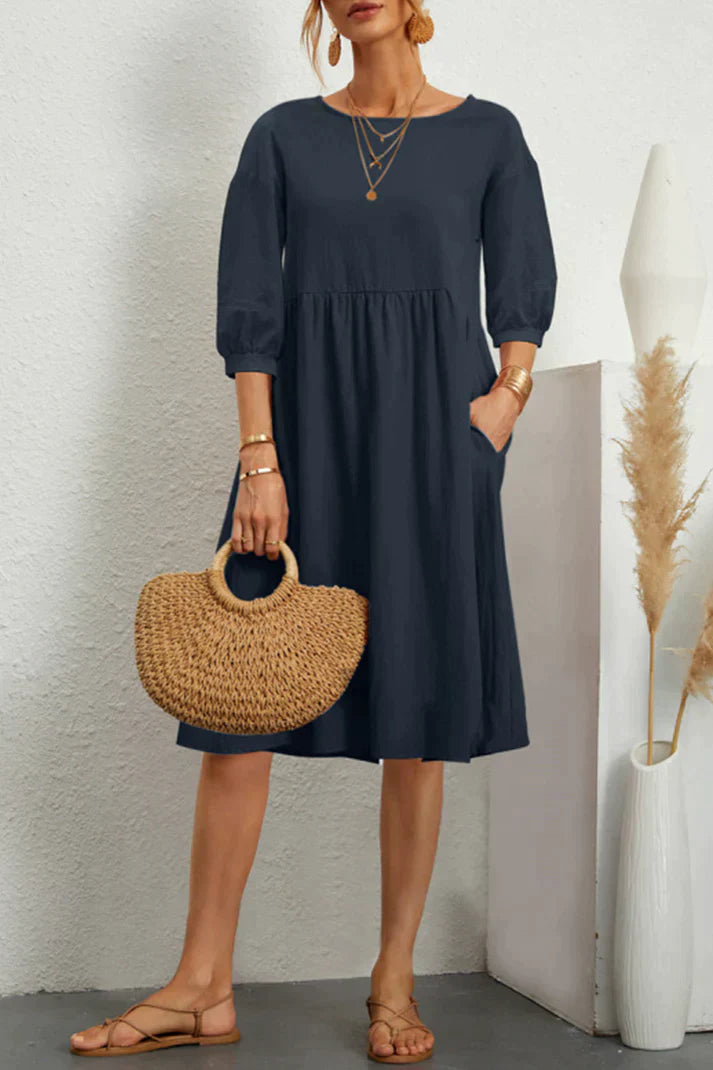 Jurk met 3/4 Mouwen Vrouwelijk Casual Model