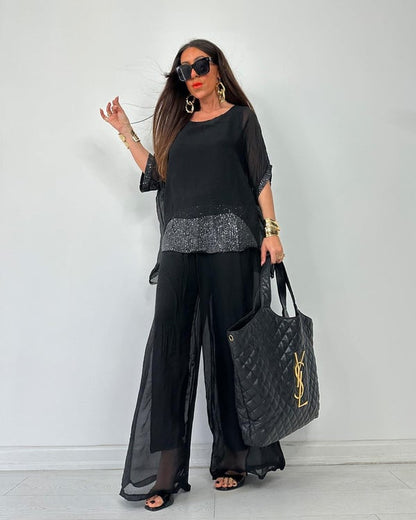 Dames Tweedelige Set Comfortabele Jurk Broek Combinatie