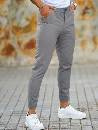 Mannen Chino Joggers Slim Fit Stijlvolle Broek