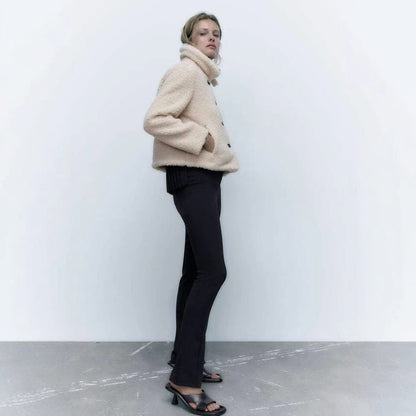 Dames Teddyjas Kort Zacht Elegante Jas