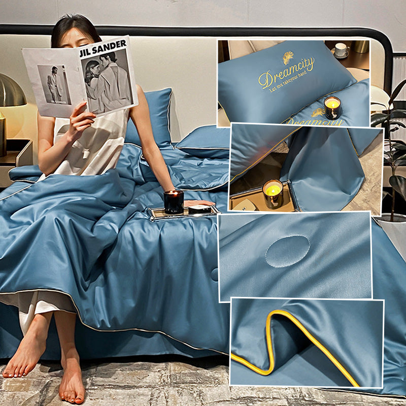 IJszijde Dekbedovertrek Set — 3D Ademend Koelend Textiel voor Zomernachten