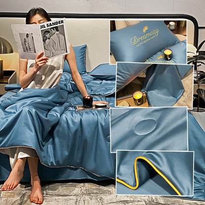 IJszijde Dekbedovertrek Set — 3D Ademend Koelend Textiel voor Zomernachten