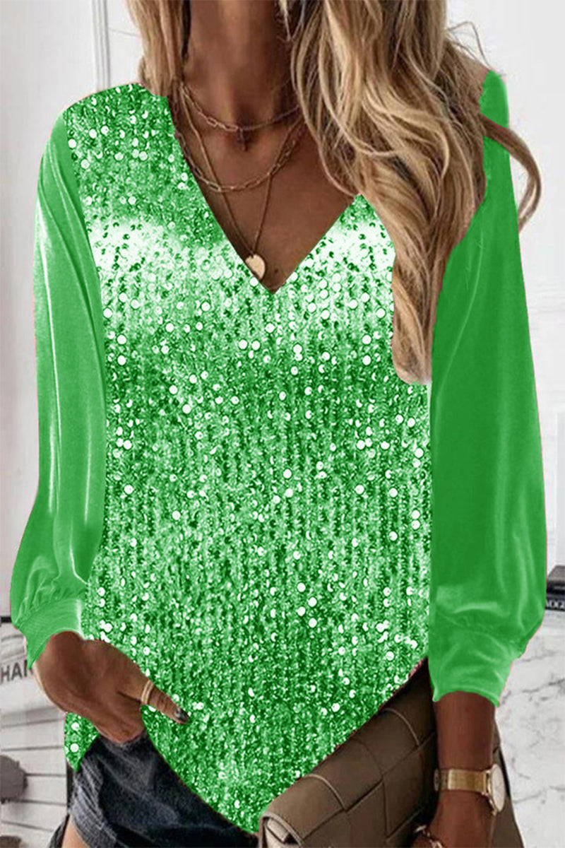Glitter Blouse Eenvoudig Met Glitter Effect