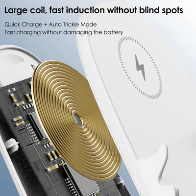 Draadloze Oplader 15W met Houder – Smartphone Snellader Staand of Liggend – Stoel Design met Koeling