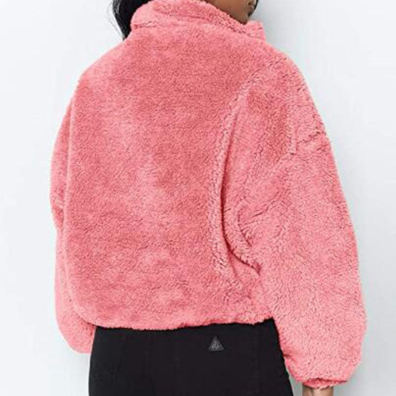 Dames Faux Fur Jas Warm Bruin Teddy Stijl