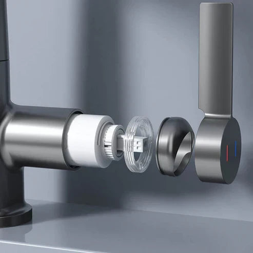 Flexibele Keukenkraan met LED Temperatuurindicator Chroom Zwart Wit 360° Draaibaar Uittrekbaar 60cm voor Keuken en Badkamer
