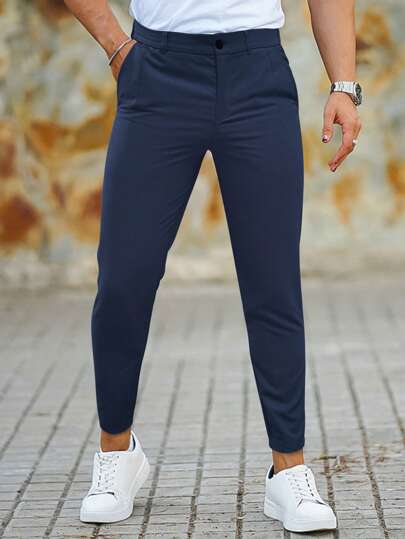 Mannen Chino Joggers Slim Fit Stijlvolle Broek
