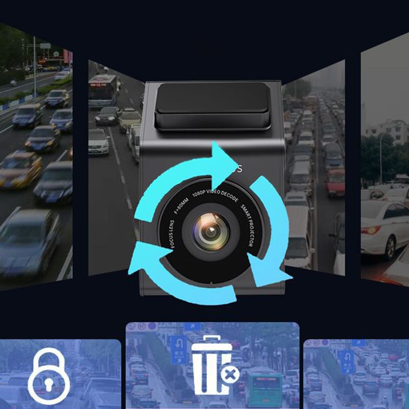 HD Dashcam met Bewegingsdetectie en Nachtzicht 1080P voor Auto | Compacte Camera met Zelfklevende Montage