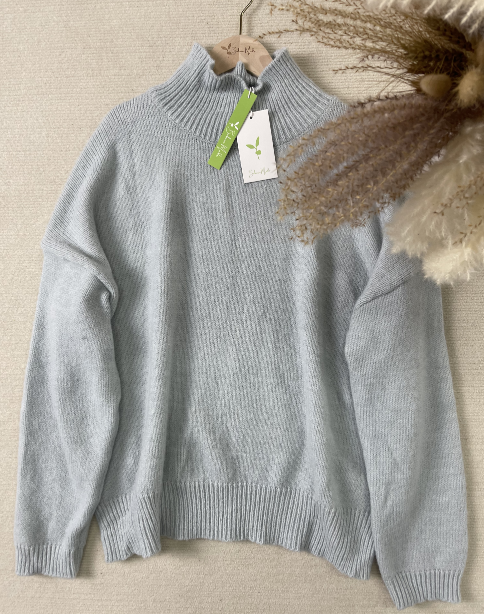 Dames Trui Effen Kleur Hoge Halslijn Cato