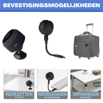 Compacte Beveiligingscamera HD 1080P Draadloos Infrarood Nachtzicht WiFi 150° Breedte Magnetische Montage App Bediening