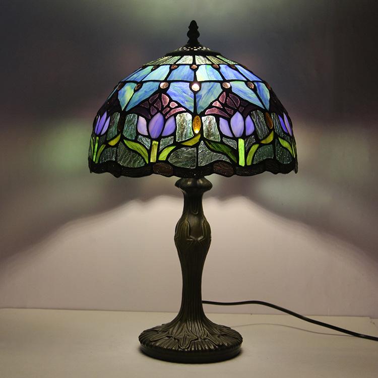 Tiffany Tafellamp Buntglas Klassiek 45cm E26 Glas Metaal Woonkamer
