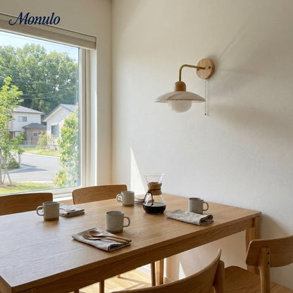 Travertijn Wandlamp Minimalistische Schijf Design Natuursteen Verlichting voor Woonkamer Slaapkamer Gang Moderne Interieur Wandverlichting met Warm Licht
