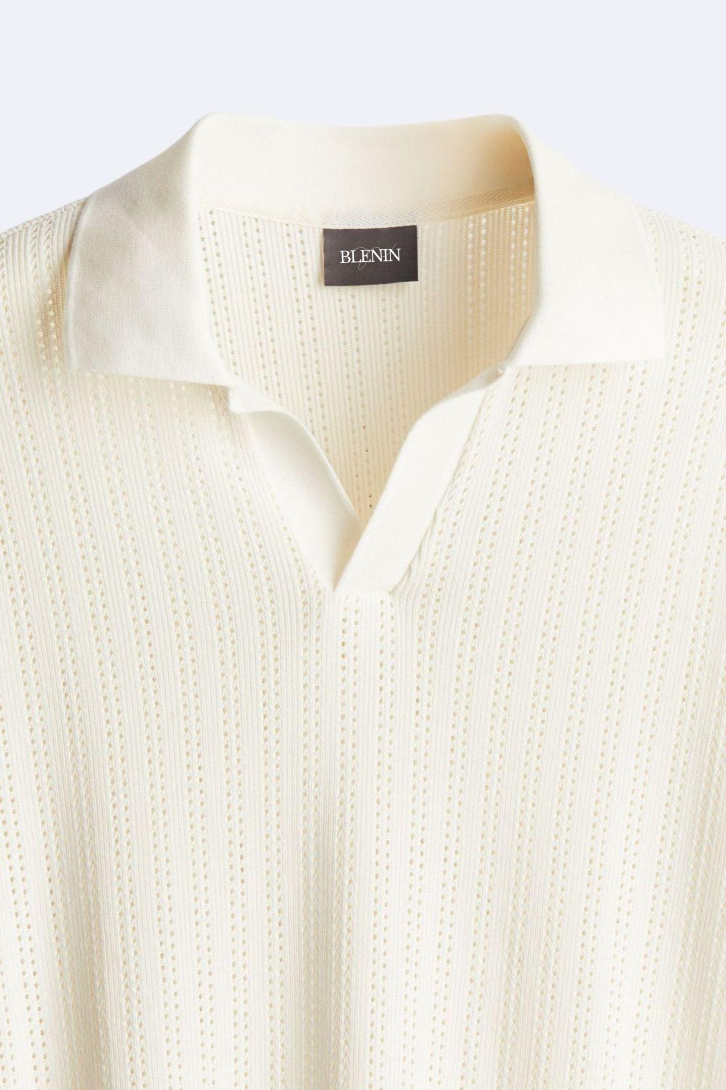 Klassiek Gebreid Poloshirt Elegante Stijl