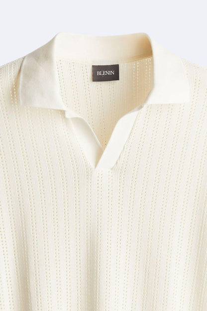 Klassiek Gebreid Poloshirt Elegante Stijl