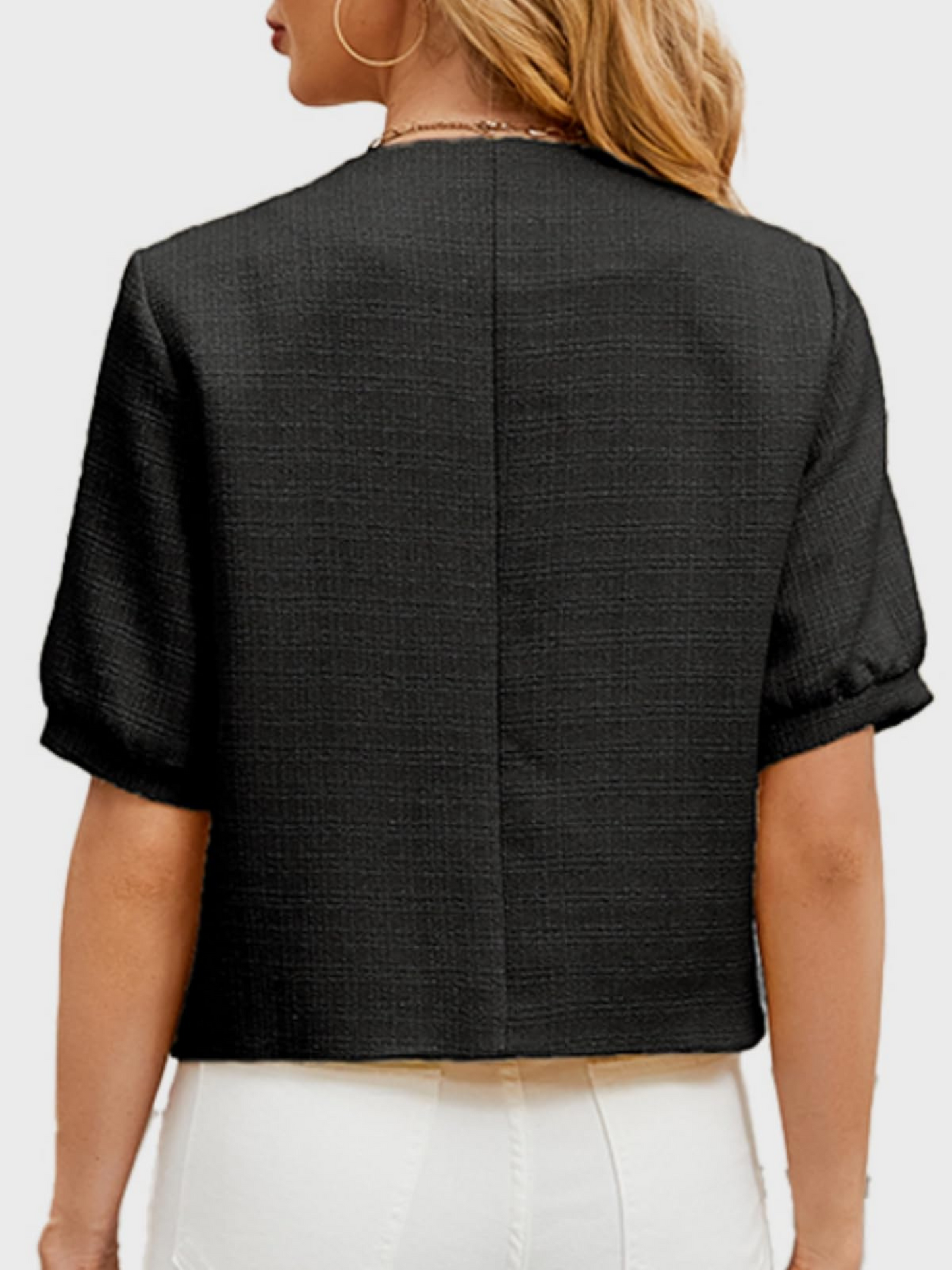 Dames Cropped Jasje Tweed Stijlvol