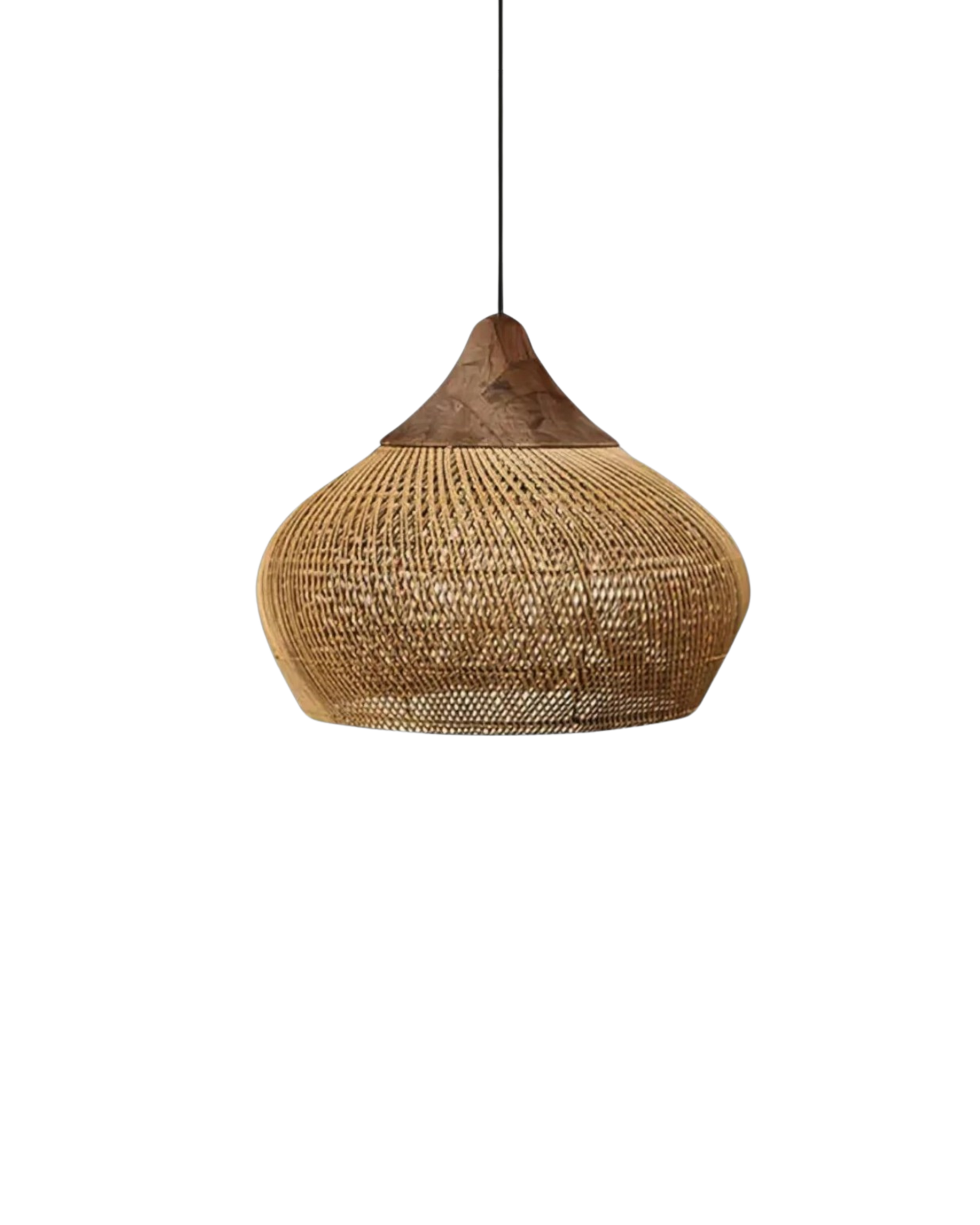 Handgeweven rotan hanglamp in boho stijl – natuurlijke plafondlamp voor eetkamer en woonkamer met warme lichtuitstraling