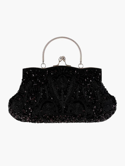 Vintage Handtas Geborduurd Leer Stijlvol